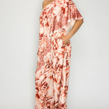 Floral One-Shoulder Top & Wide Leg Pants Set