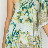 Floral One-Shoulder Top & Wide Leg Pants Set