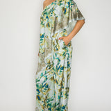 Floral One-Shoulder Top & Wide Leg Pants Set