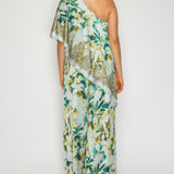 Floral One-Shoulder Top & Wide Leg Pants Set