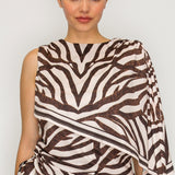 Zebra One-Shoulder Top & Scarf Pants (TOP ONLY)