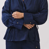 Soft Drape Wrap Blouse & Wide Leg Pants Set