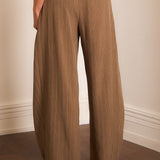 Pinstripe Wide-Leg Panel Pants (PANTS ONLY)