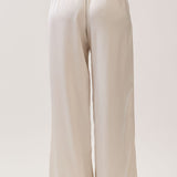Strapless Draped Top & Wide-Leg Pants Set