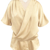 Jacquard Surplice Draped Top