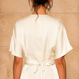 Jacquard Surplice Draped Top