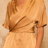 Jacquard Surplice Draped Top
