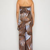 Strapless Tube Top & Wrap Wide-Leg Pant Set