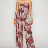 Strapless Tube Top & Wrap Wide-Leg Pant Set