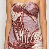 Strapless Tube Top & Wrap Wide-Leg Pant Set