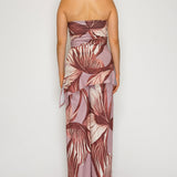 Strapless Tube Top & Wrap Wide-Leg Pant Set