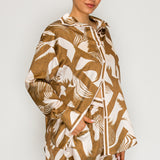 Satin Abstract Print Shirt & Shorts Set