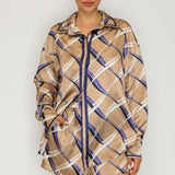 Satin Abstract Print Shirt & Shorts Set