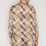 Satin Abstract Print Shirt & Shorts Set