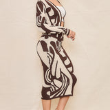 Jacquard Sweater Cardigan Top (TOP ONLY)