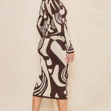 Jacquard Pencil Shape Sweater Midi Skirt (SKIRT ONLY)