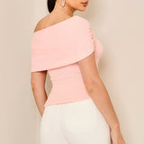 Off Shoulder Ribbed Knit top