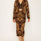 Jacquard sweater cardigan top (TOP ONLY)