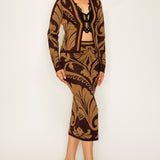 Jacquard sweater cardigan top (TOP ONLY)