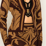 Jacquard sweater cardigan top (TOP ONLY)