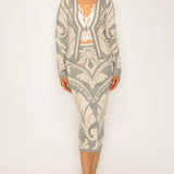 Jacquard sweater cardigan top (TOP ONLY)