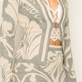 Jacquard sweater cardigan top (TOP ONLY)