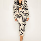 Jacquard Sweater Pencil Shape Midi Skirt (SKIRT ONLY)