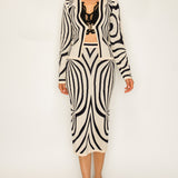 Jacquard sweater cardigan top (TOP ONLY)