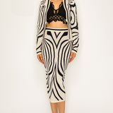 Jacquard sweater cardigan top (TOP ONLY)