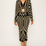 Jacquard sweater cardigan top (TOP ONLY)