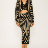 Jacquard sweater cardigan top (TOP ONLY)