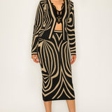 Jacquard Sweater Pencil Shape Midi Skirt (SKIRT ONLY)