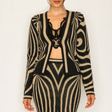 Jacquard sweater cardigan top (TOP ONLY)