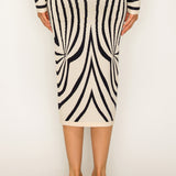 Jacquard Sweater Pencil Shape Midi Skirt (SKIRT ONLY)