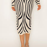 Jacquard Sweater Pencil Shape Midi Skirt (SKIRT ONLY)