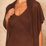 Open-Knit Maxi Dress & Convertible Shawl Set