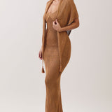 Open-Knit Maxi Dress & Convertible Shawl Set