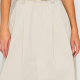 Two-Tone Knit Midi Dress with Belt