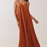 Knotted Strap Flowy Maxi Dress