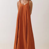 Knotted Strap Flowy Maxi Dress