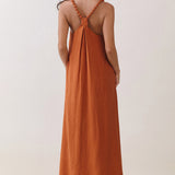 Knotted Strap Flowy Maxi Dress