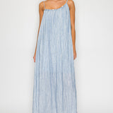 Asymmetric Twist-Strap Maxi Dress with Bead Detail