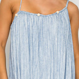 Asymmetric Twist-Strap Maxi Dress with Bead Detail