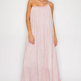 Asymmetric Twist-Strap Maxi Dress with Bead Detail