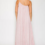 Asymmetric Twist-Strap Maxi Dress with Bead Detail