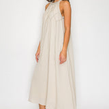 Halter-Neck Midi Dress with Tassel Detail