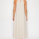 Halter-Neck Midi Dress with Tassel Detail