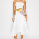 Scarf Tie Waist Midi Dress