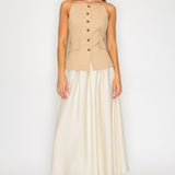 Button-Front Maxi Dress