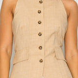 Button-Front Maxi Dress